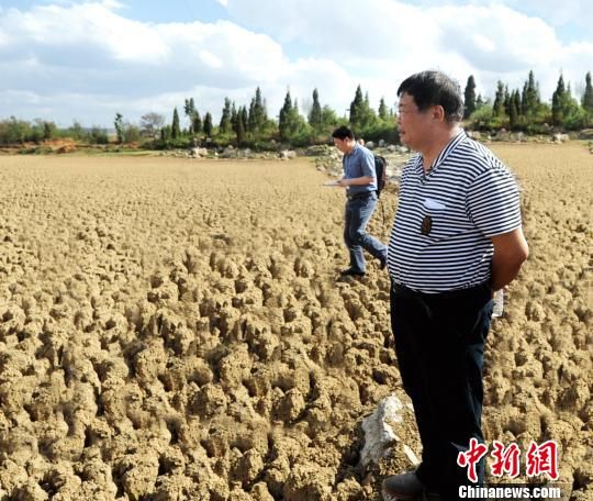 　近日，福耀玻璃工業(yè)集團股份有限公司創(chuàng)始人、董事長，中國光彩事業(yè)促進會副會長曹德旺接受中新社記者專訪。據(jù)了解，從1983年的第一筆2000元人民幣開始，到2018年他已捐出近50%的個人資產(chǎn)共110億元，用于慈善事業(yè)。2010年，得知中國西南五省遭受嚴(yán)重旱災(zāi)，曹德旺多次深入云、貴、川了解災(zāi)情，并捐款2億元，幫助近10萬受災(zāi)戶。圖為2010年5月19日，曹德旺在位于云南省陸良縣的天生壩水庫，這個原本庫容120萬立方米的水庫當(dāng)時已干涸見底?！＄娦?攝