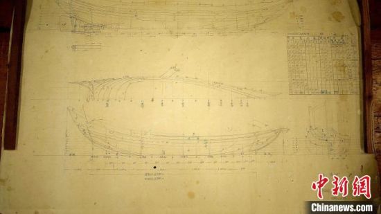圖為鄭文祥1984年繪制的下岐連家漁船圖紙?！卫?攝